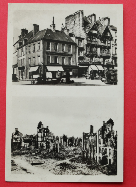 Ansichtskarte AK Saint Lo 1939-1945 Place du Marché Maison Dieu Frankreich France 50 Manche